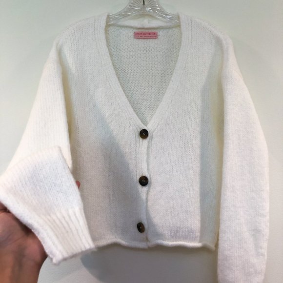 Urban Outfitters Sweaters - Urban Outfitters White Button Front Knit Cardigan